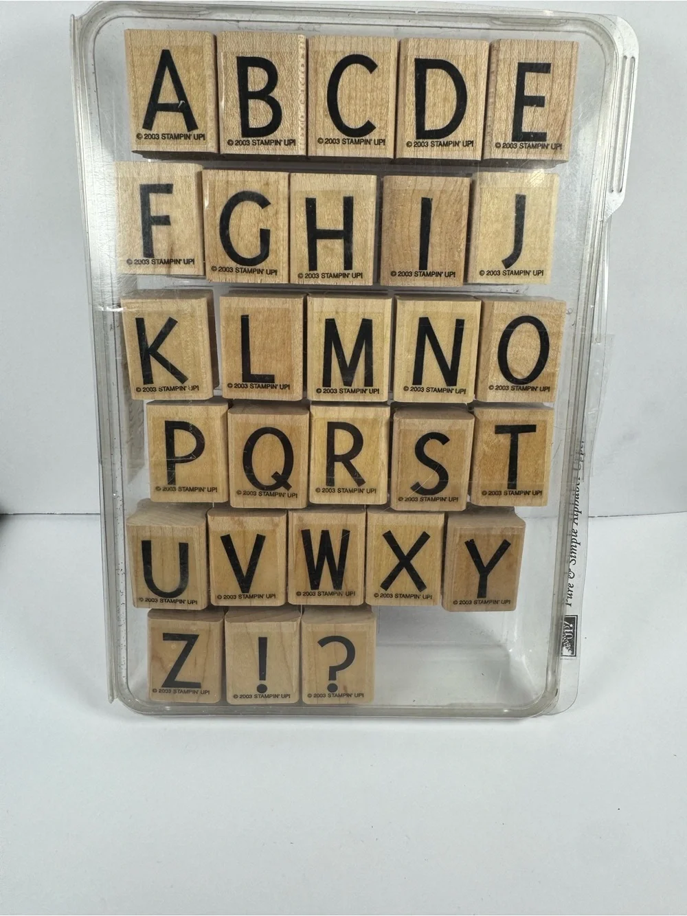 Stampin' Up! Wood Alphabet Stamp Set - Black on Natural Wood